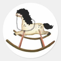 Folk Art Rocking Horse Sticker