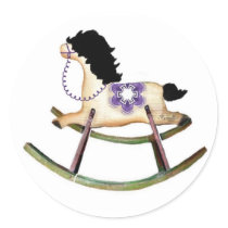 Folk Art Rocking Horse Stickers