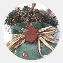 Folk Art Round Stickers