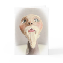 Folk Art Santa Christmas Card cards
