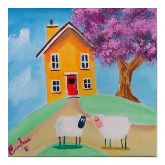 folk art sheep print