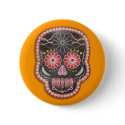 Folk Art Skull - day of the dead buttons by spacedust Folk Art Skull - day of the dead buttons