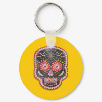Folk Art Skull - day of the dead keychains