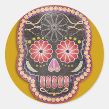 Folk Art Skull - day of the dead Sticker