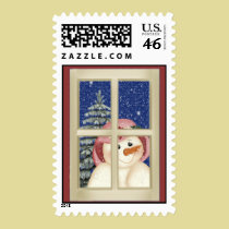 Folk Art Snowman postage