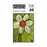 Folk Art Spring Daisy - postage stamp