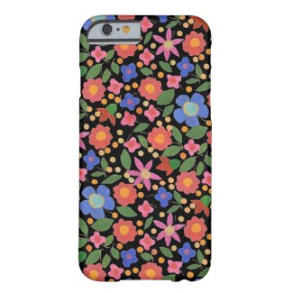 Folk Art Style Florals on Black iPhone 6 Case