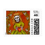 Folk Art Style Postage Stamps