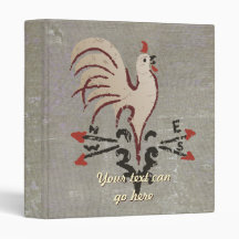 Folk Art Style Rooster Binders