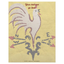 Folk Art Style Rooster Letterhead Design
