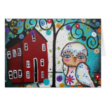 FOLK ART Surrounded By Fun BY LORI greeting card