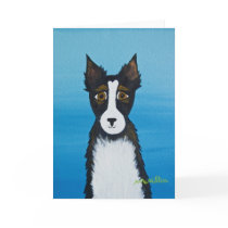 folk dog #167 greeting card