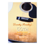 Folk Guitar 60th Birthday Celebration Custom Announcements
