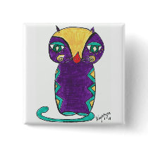 folk kitty Square button