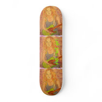 folk rock girl art skate board decks