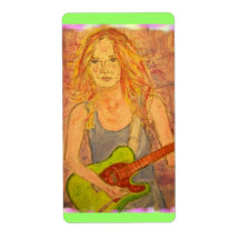 folk rock girl personalized shipping label