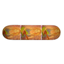 folk rock girl playin' electric collage skate board