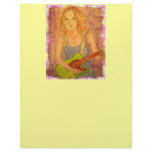 folk rock girl playin' electric letterhead design