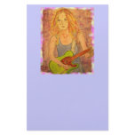 folk rock girl playin' electric personalized stationery