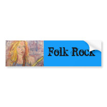 folk rock girl reflections bumper sticker