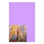 folk rock girl reflections custom stationery