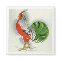 Folk Rooster #9 magnets