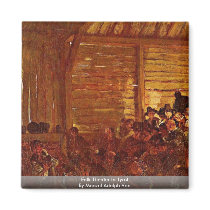 Folk Theater In Tyrol By Menzel Adolph Von Magnets