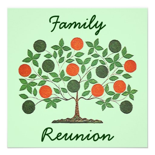 Folkart Family Tree Reunion Party Invitations