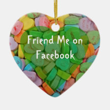 Follow Me on Facebook-Candy Hearts with New Saying Ornament