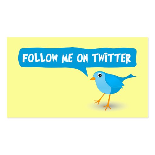 Follow Me On Twitter Yellow Profile Business Cards