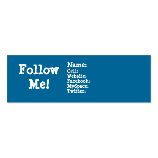 Follow me! Twitter Business Card Template (front side)