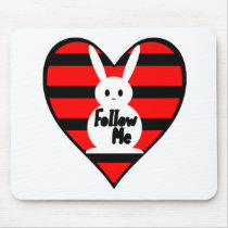 Follow Me White Rabbit Mouse Mats