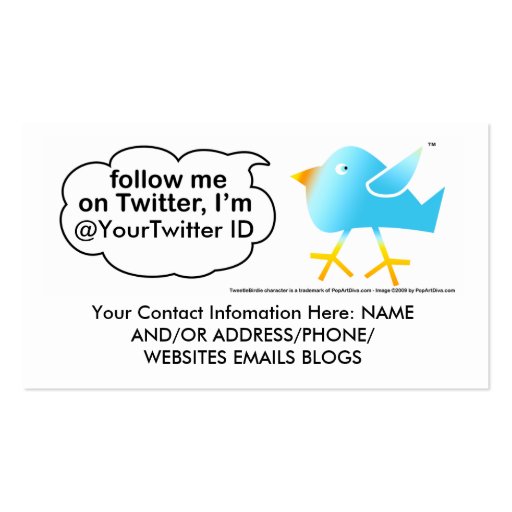 Follow Me @ (YourNameHere) Business Calling Cards Business Card