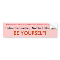 Follow the Leaders,  Not the Followers, BE YOUR... Bumper Stickers
