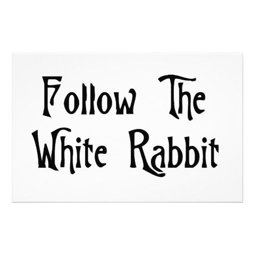 Follow The White Rabbit Custom Stationery