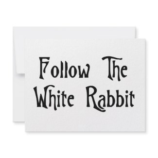 Follow The White Rabbit invitation