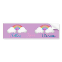 Follow Your Dreams bumper stickers by Just2Cute Follow Your Dreams bumper stickers