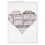 Follow Your Heart Black and White cards