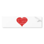 Follow Your Heart - Red and white bumper stickers