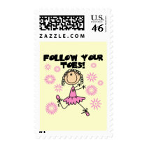 Follow Your Toes Ballerina Tshirts and Gifts Postage Stamps