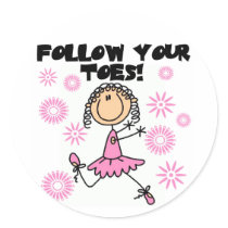 Follow Your Toes Ballerina Tshirts and Gifts stickers by stick_figures Follow Your Toes Ballerina Tshirts and Gifts stickers