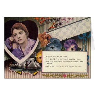 Fondest Love and Longing Military, Vintage 1918 card