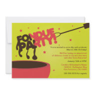 Fondue Party Invitation - Chocolate invitation