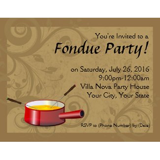 Fondue Party Invitations - Cheese invitation