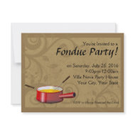 Fondue Party Invitations - Cheese invitation