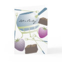 fondue pot strawberries chocolate party invitation cards