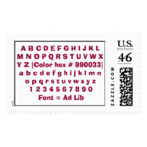 Font = Ad Lib postage