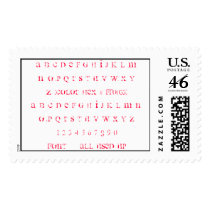 Font = All Used Up postage