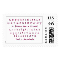 Font = Anastasia postage