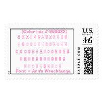 Font = Ann's Wrecktange postage